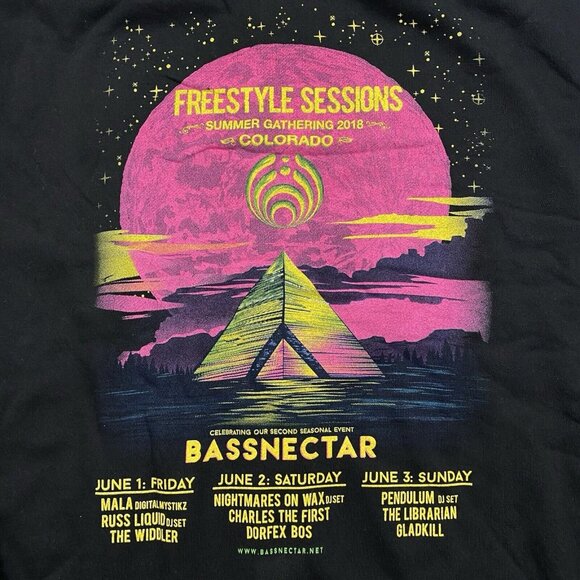 Bassnectar Freestyle Sessions Summer Gathering 2018 Colorado Hoodie - Black - XL - Picture 6 of 7